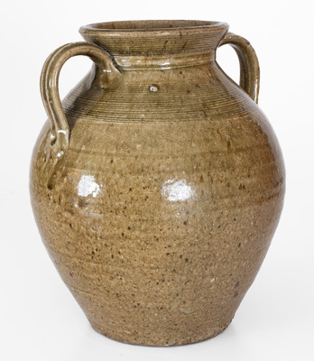 Fine Open-Handled Alkaline-Glazed Stoneware Jar, possibly Alabama