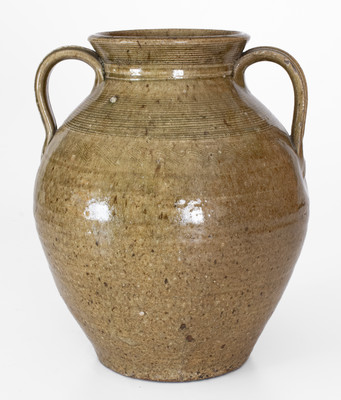 Fine Open-Handled Alkaline-Glazed Stoneware Jar, possibly Alabama