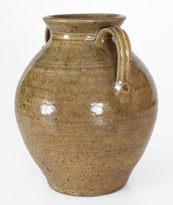 Fine Open-Handled Alkaline-Glazed Stoneware Jar, possibly Alabama
