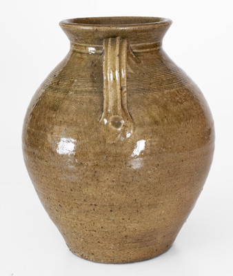 Fine Open-Handled Alkaline-Glazed Stoneware Jar, possibly Alabama
