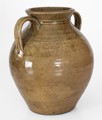 Fine Open-Handled Alkaline-Glazed Stoneware Jar, possibly Alabama