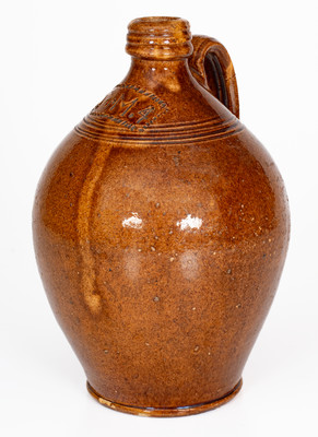 Extremely Rare "T.I.M.4" (Thomas Myers, Smyth County, Virginia) Redware Jug