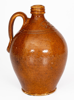 Extremely Rare "T.I.M.4" (Thomas Myers, Smyth County, Virginia) Redware Jug