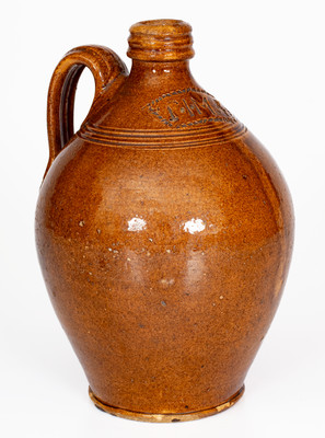 Extremely Rare "T.I.M.4" (Thomas Myers, Smyth County, Virginia) Redware Jug