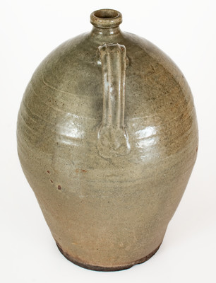 Attrib. Thomas Chandler, Edgefield District, SC Stoneware Jug with Iron-Slip Floral Decoration