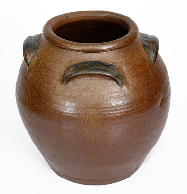 Rare Four-Handled Stoneware Jar w/ Cobalt Decoration, Southern U.S., second half 19th century