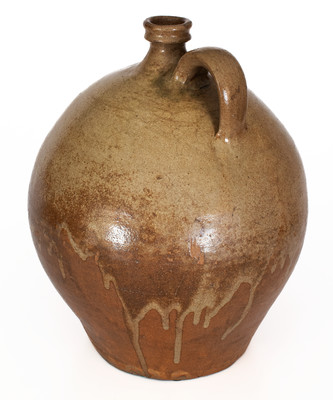 Exceptional Stoneware Jug w/ Impressed Horseshoe, attrib. Rev. John Landrum, Edgefield District, SC