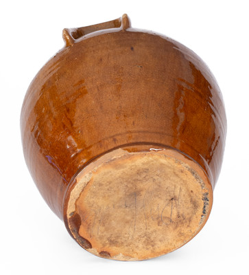 Exceedingly Rare and Important WHM (William Henry Mottern, Carter County, TN) Redware Jar w/ Lid
