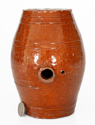 Rare "Henry Ray" Redware Rundlet, probably Click Pottery, Greene County, Tennessee