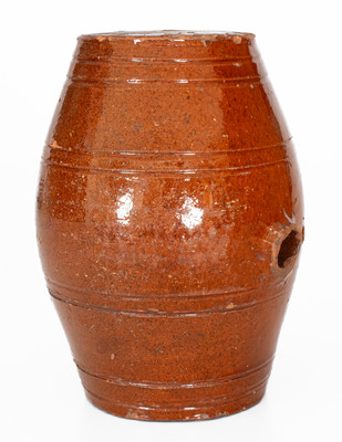 Rare "Henry Ray" Redware Rundlet, probably Click Pottery, Greene County, Tennessee