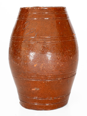 Rare "Henry Ray" Redware Rundlet, probably Click Pottery, Greene County, Tennessee