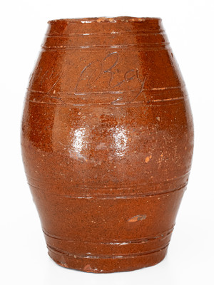 Rare "Henry Ray" Redware Rundlet, probably Click Pottery, Greene County, Tennessee