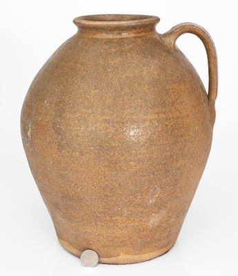 Unusual Alkaline-Glazed Honey Jar w/ Incised Cross, possibly South Carolina