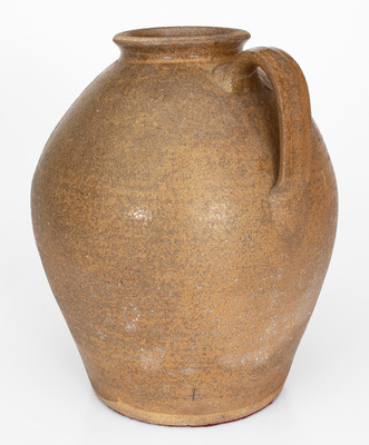 Unusual Alkaline-Glazed Honey Jar w/ Incised Cross, possibly South Carolina