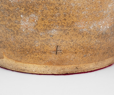 Unusual Alkaline-Glazed Honey Jar w/ Incised Cross, possibly South Carolina
