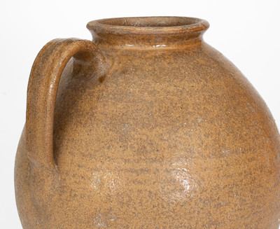 Unusual Alkaline-Glazed Honey Jar w/ Incised Cross, possibly South Carolina