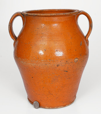 Attrib. Greene County, Tennessee Open-Handled Redware Jar, c1820-50