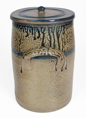 Exceptional J.A.C (John Anderson Craven, Randolph County, NC) Cobalt-Decorated Stoneware Jar