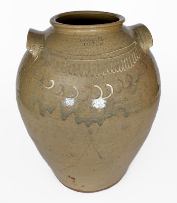 Rare Large-Sized CHANDLER / MAKER (Thomas Chandler, Edgefield District, SC) Stoneware Jar