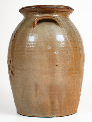 Fine attrib. Whelchel Family, Gaffney, SC Area Stoneware Jar w/ Iron-Slip Floral Decoration