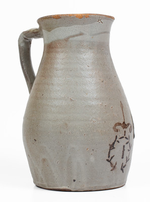 Scarce attrib. Whelchel Family, Gaffney, SC Area Stoneware Pitcher w/ Brown-Slip Stenciled Decoration