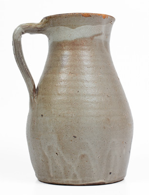 Scarce attrib. Whelchel Family, Gaffney, SC Area Stoneware Pitcher w/ Brown-Slip Stenciled Decoration