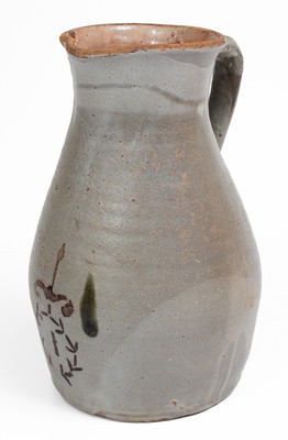 Scarce attrib. Whelchel Family, Gaffney, SC Area Stoneware Pitcher w/ Brown-Slip Stenciled Decoration