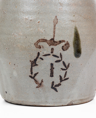 Scarce attrib. Whelchel Family, Gaffney, SC Area Stoneware Pitcher w/ Brown-Slip Stenciled Decoration