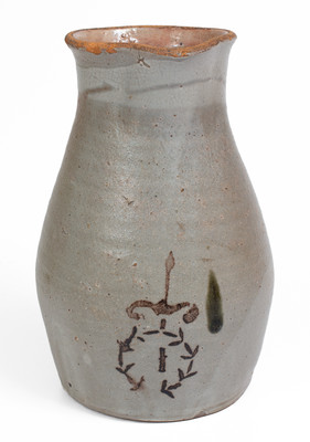 Scarce attrib. Whelchel Family, Gaffney, SC Area Stoneware Pitcher w/ Brown-Slip Stenciled Decoration