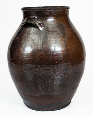 Unusual Manganese-Glazed Redware Jar, probably Tennessee
