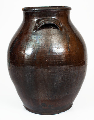 Unusual Manganese-Glazed Redware Jar, probably Tennessee