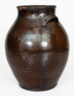 Unusual Manganese-Glazed Redware Jar, probably Tennessee