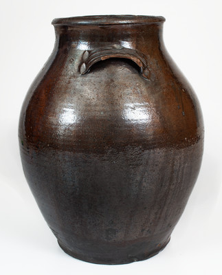 Unusual Manganese-Glazed Redware Jar, probably Tennessee