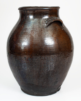 Unusual Manganese-Glazed Redware Jar, probably Tennessee