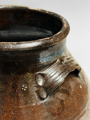 Unusual Manganese-Glazed Redware Jar, probably Tennessee
