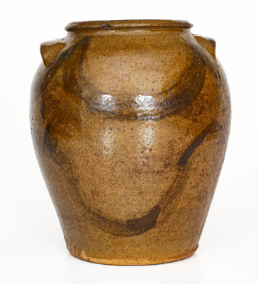 Very Rare Stoneware Jar w/ Elaborate Iron-Slip Decoration, Edgefield District, SC or possibly Texas