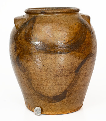 Very Rare Stoneware Jar w/ Elaborate Iron-Slip Decoration, Edgefield District, SC or possibly Texas