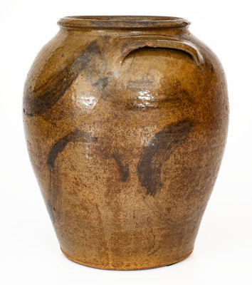 Very Rare Stoneware Jar w/ Elaborate Iron-Slip Decoration, Edgefield District, SC or possibly Texas