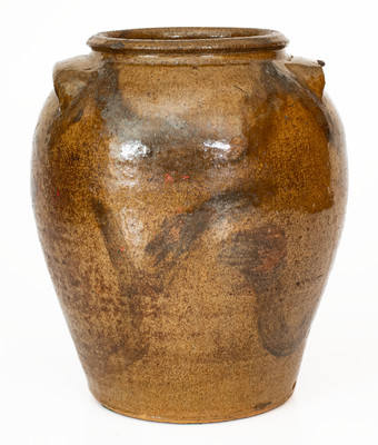 Very Rare Stoneware Jar w/ Elaborate Iron-Slip Decoration, Edgefield District, SC or possibly Texas