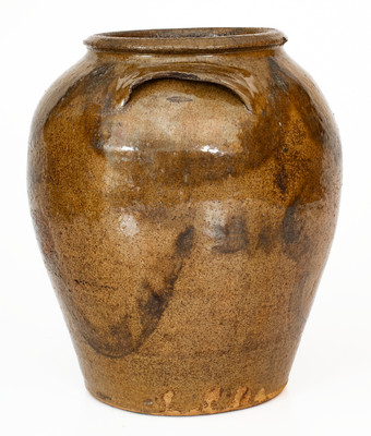 Very Rare Stoneware Jar w/ Elaborate Iron-Slip Decoration, Edgefield District, SC or possibly Texas