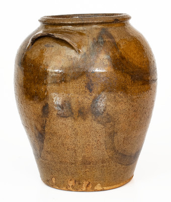 Very Rare Stoneware Jar w/ Elaborate Iron-Slip Decoration, Edgefield District, SC or possibly Texas