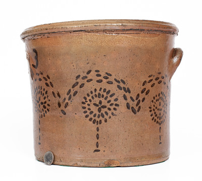 Attrib. Whelchel Family, Gaffney, SC Area Stoneware Crock w/ Stenciled Iron Slip Decoration