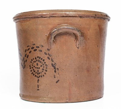 Attrib. Whelchel Family, Gaffney, SC Area Stoneware Crock w/ Stenciled Iron Slip Decoration