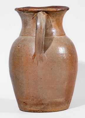 Very Rare attrib. Whelchel Family, Gaffney, SC Area Stoneware Pitcher w/ Freehand Iron-Slip Floral Decoration