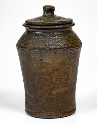 Rare Small-Sized TBL (Thomas B. Love Pottery, McMinn County, TN) Salt-Glazed Stoneware Jar w/ Lid