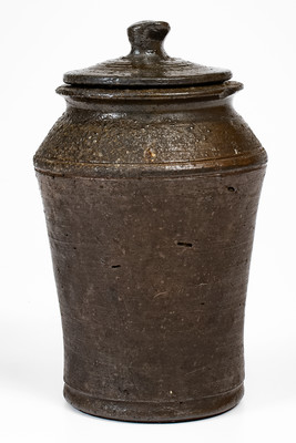 Rare Small-Sized TBL (Thomas B. Love Pottery, McMinn County, TN) Salt-Glazed Stoneware Jar w/ Lid