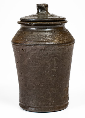 Rare Small-Sized TBL (Thomas B. Love Pottery, McMinn County, TN) Salt-Glazed Stoneware Jar w/ Lid