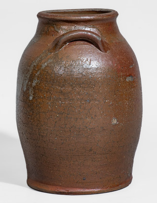 SMITH, JR. (Samuel Smith Pottery, Knox County, TN) Salt-Glazed Stoneware Jar, c1820-30