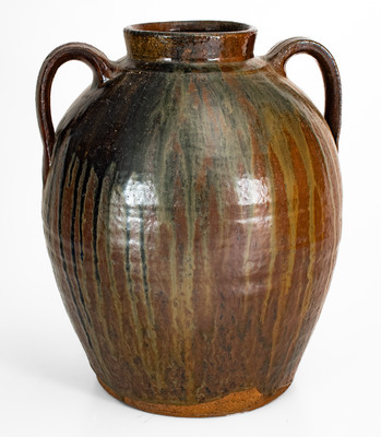Large-Sized Buncombe County, NC Open-Handled Stoneware Jar, 19th century