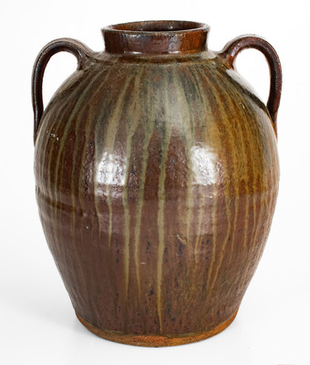Large-Sized Buncombe County, NC Open-Handled Stoneware Jar, 19th century
